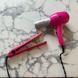 CHI Pink Hair Blow Dryer & Straightener
